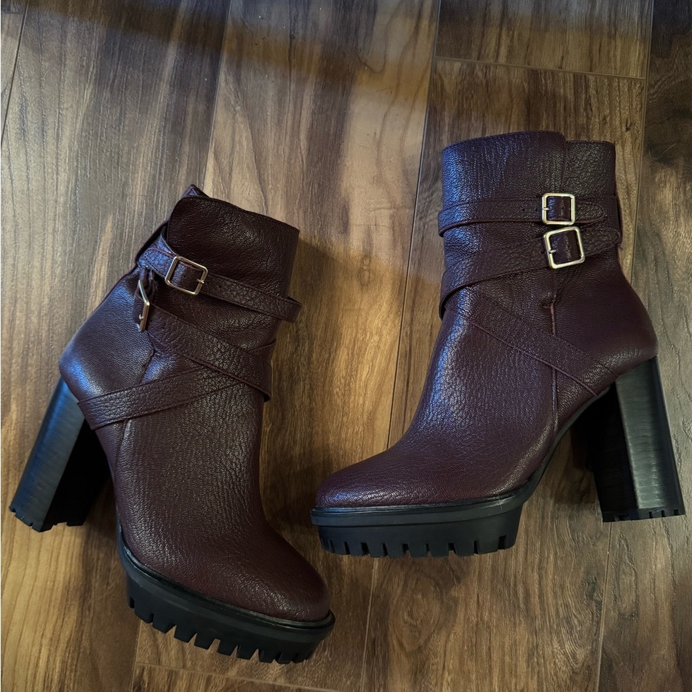 Vince Camuto Dark Brown Heeled Boots with Straps